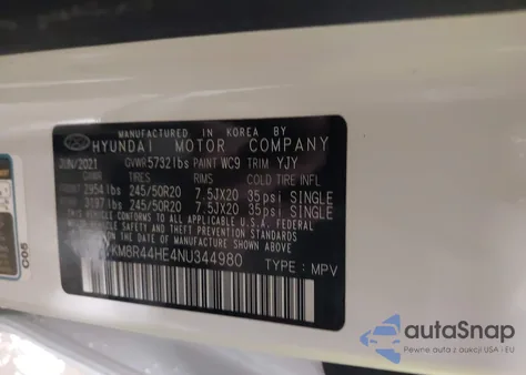 2022 Hyundai Palisade Sel from USA, damaged, VIN KM8R44HE4NU344980